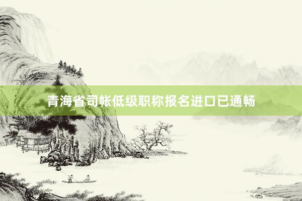 青海省司帐低级职称报名进口已通畅