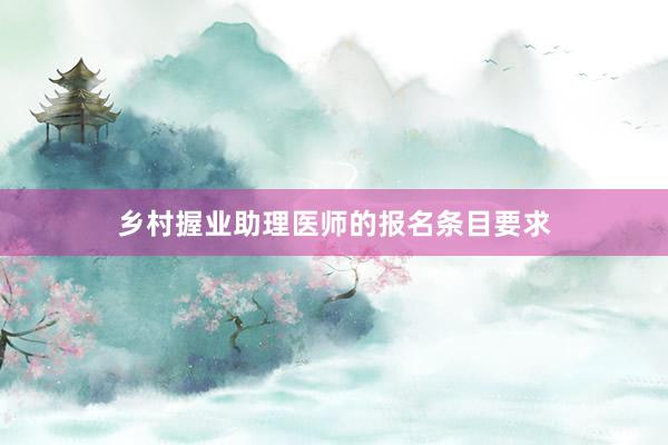 乡村握业助理医师的报名条目要求