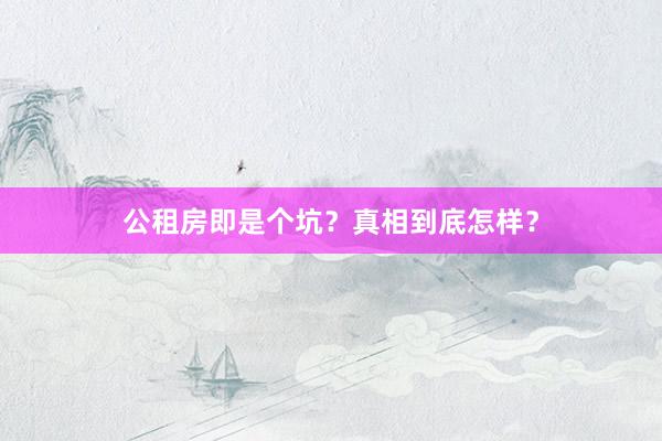 公租房即是个坑？真相到底怎样？